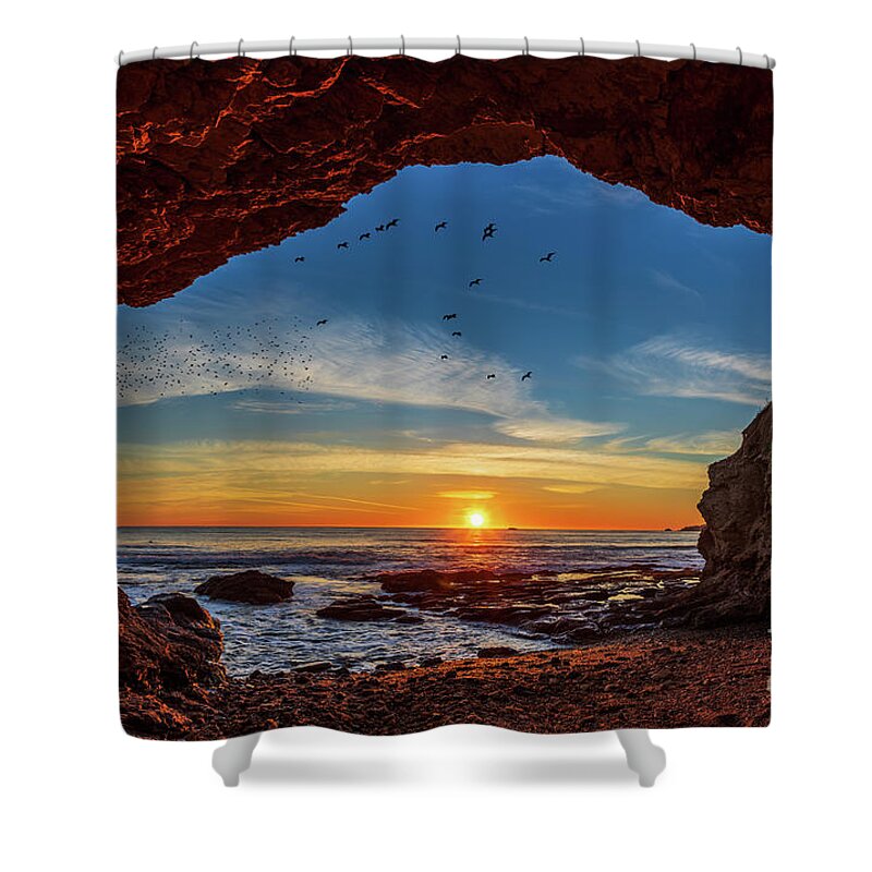 Seascape Shower Curtain featuring the photograph Fantastic Sea Cave by Mimi Ditchie