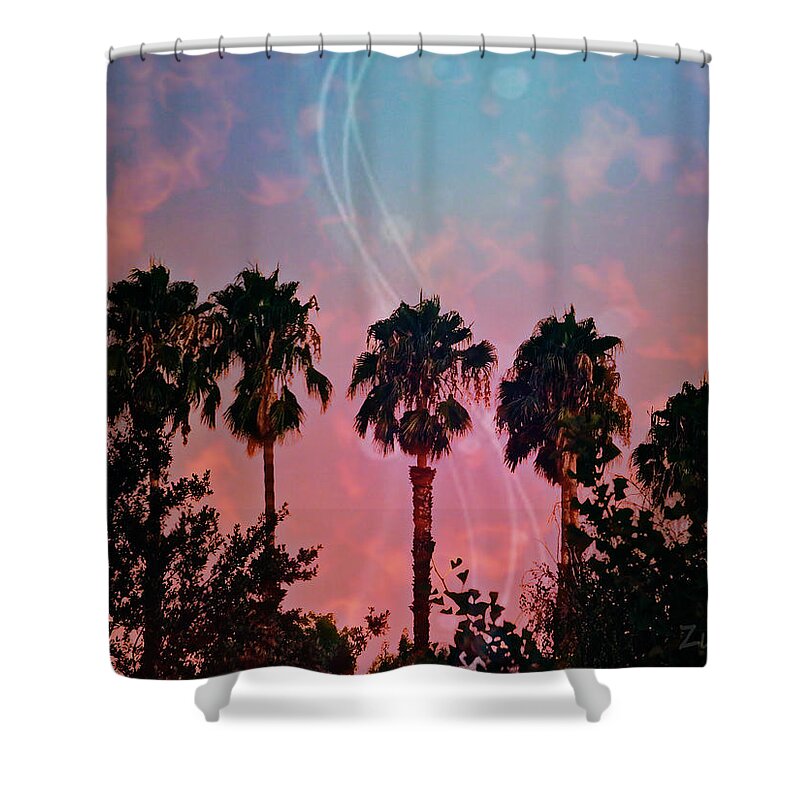 Fantasy Shower Curtain featuring the photograph Fantasy Palm Trees by David Zumsteg