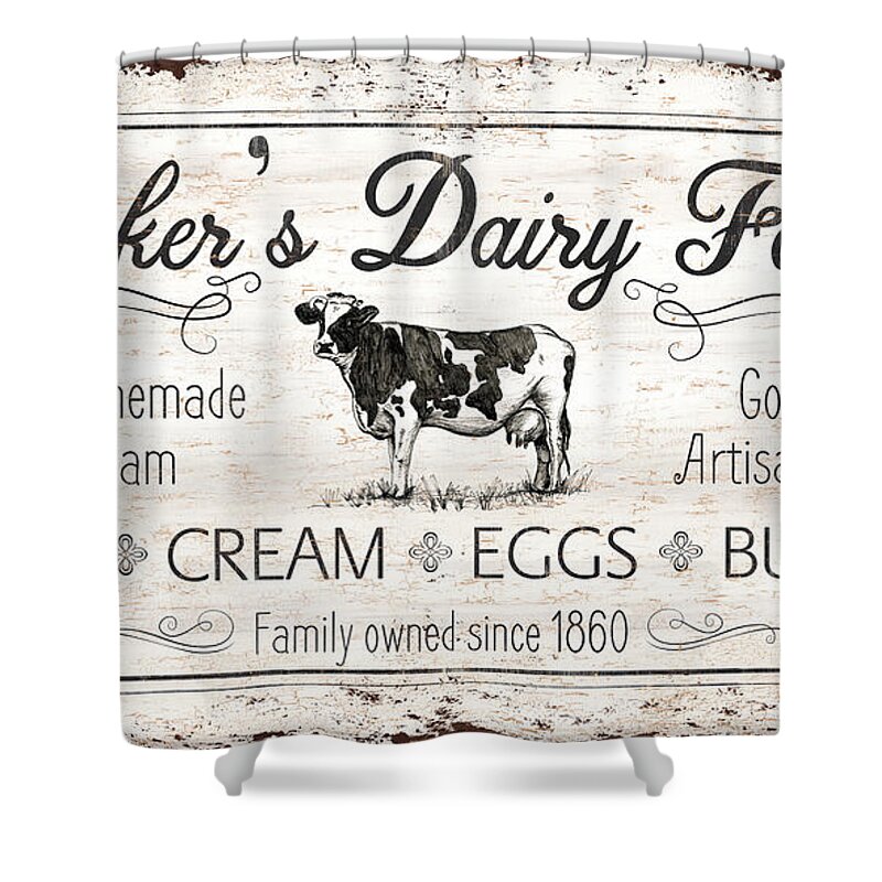 Farmhouse Shower Curtain featuring the painting Farm Market 2 by Debbie DeWitt
