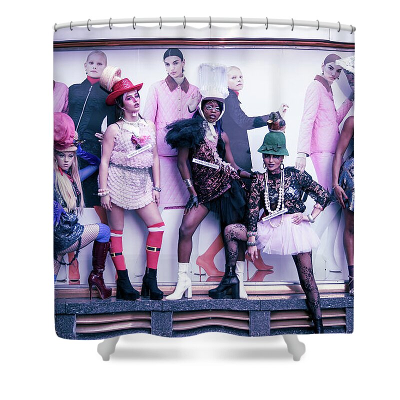 Design Shower Curtain featuring the photograph Fashion flash mob by Andrew Lalchan