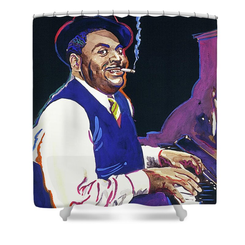 Jazz Shower Curtain featuring the painting Fats Waller by David Lloyd Glover
