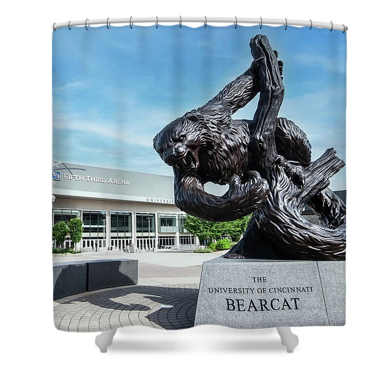 Cincinnati Bearcats Shower Curtain featuring the photograph Fear the Bearcat by Ed Taylor