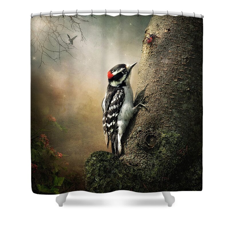 Birds Shower Curtain featuring the digital art Fearless by Maggy Pease