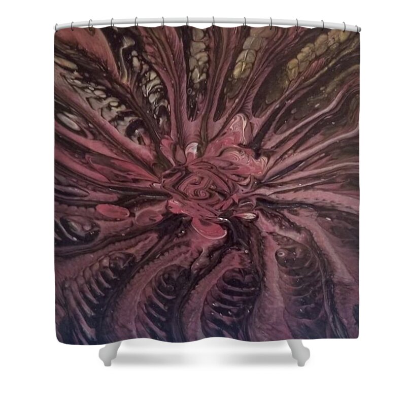 Acrylic Shower Curtain featuring the painting Feathers by Pour Your heART Out Artworks