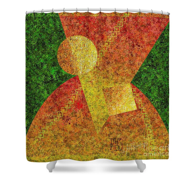 Abstract Shower Curtain featuring the painting Feelings Are Interwoven by Horst Rosenberger