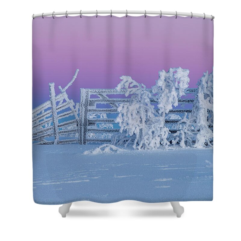 Finland Shower Curtain featuring the photograph Fence by Thomas Kast
