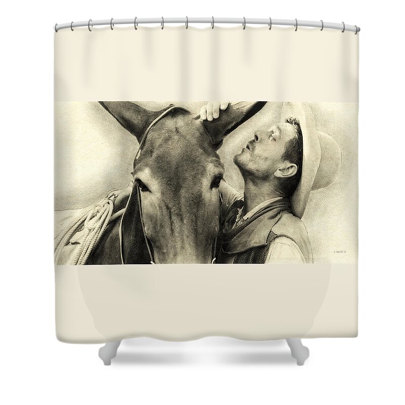 2d Shower Curtain featuring the digital art Festus Haggen - Drawing FX by Brian Wallace
