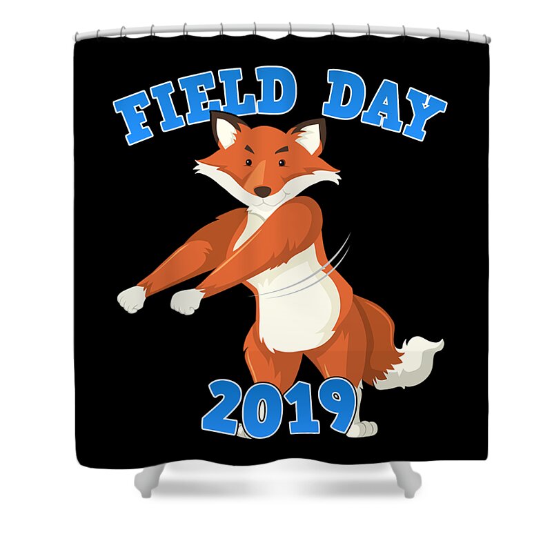 Cool Shower Curtain featuring the digital art Field Day 2019 Flossing Fox by Flippin Sweet Gear