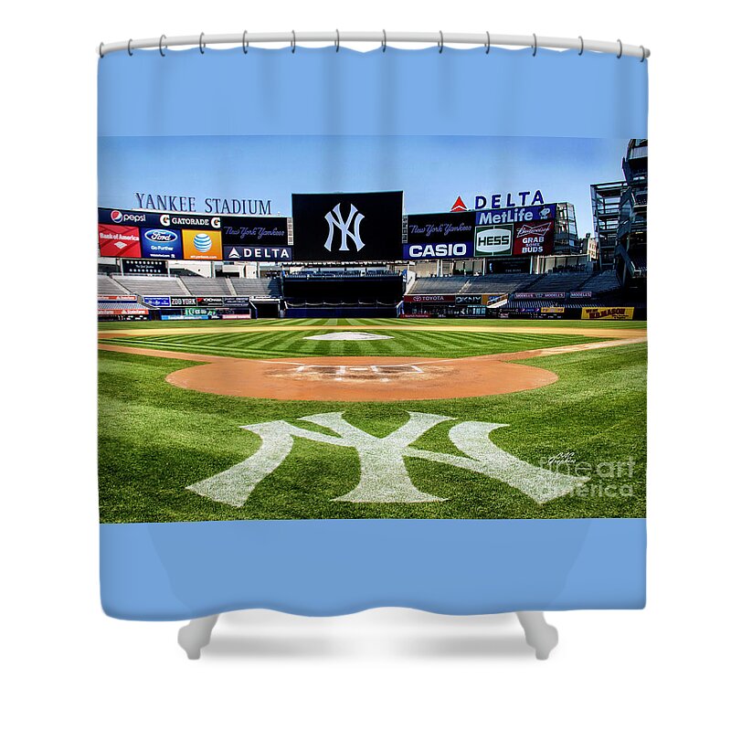 Yankees Shower Curtain featuring the digital art Field Level by CAC Graphics