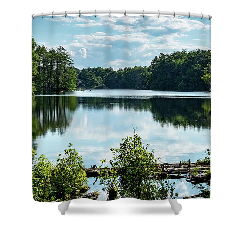 Landscape Shower Curtain featuring the photograph Field Pond by David Lee