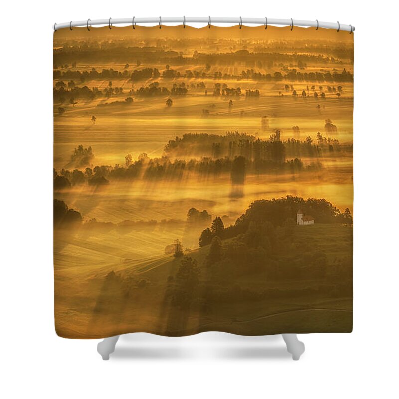 Field Shower Curtain featuring the photograph Fields of Gold by Piotr Skrzypiec