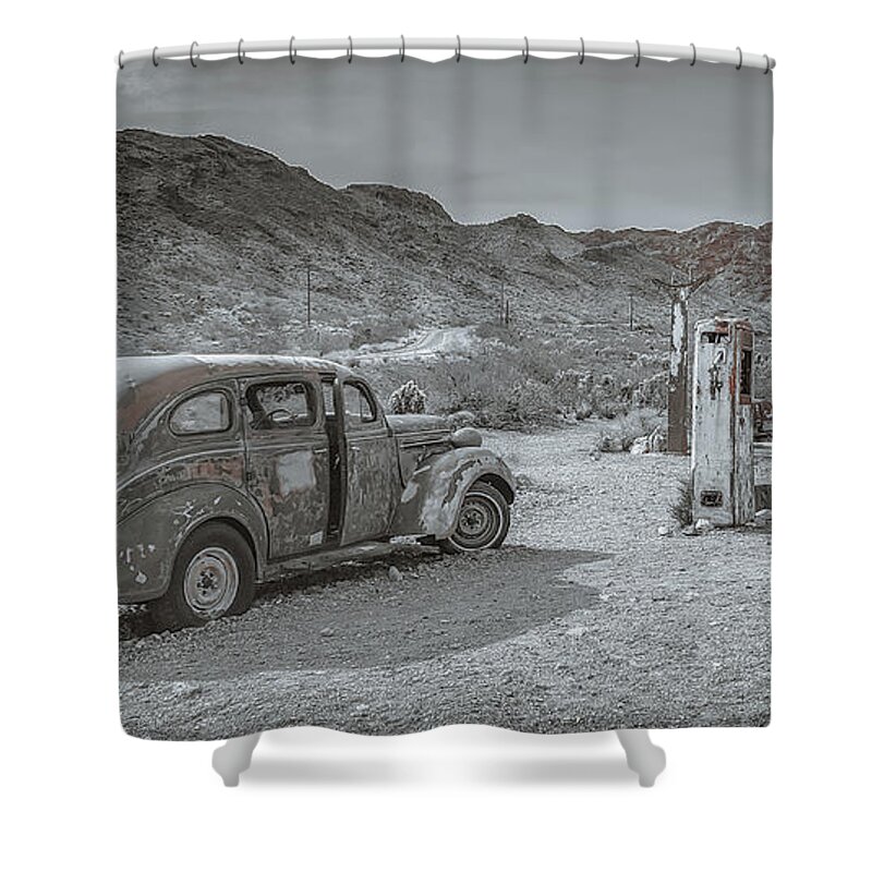 1940 Shower Curtain featuring the photograph Fillup by Darrell Foster