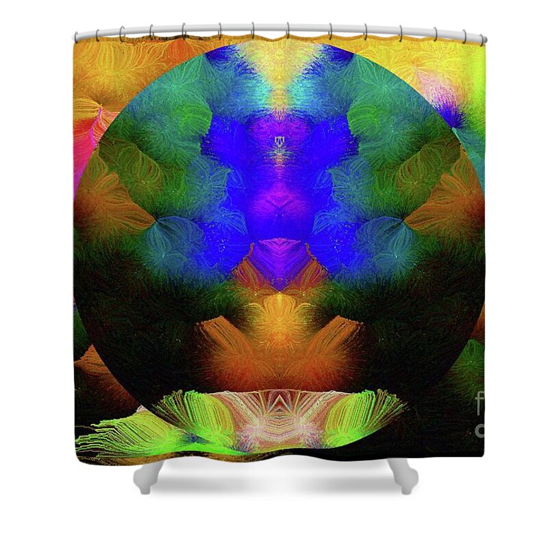 Earth Day Shower Curtain featuring the digital art Finding Shelter in a Circle of Gratitude Number 3 Meanwhile Back on Earth by Aberjhani
