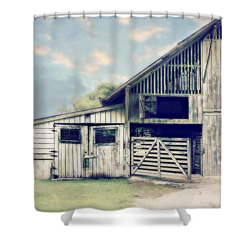 Barn Shower Curtain featuring the photograph Fine Line by Julie Hamilton