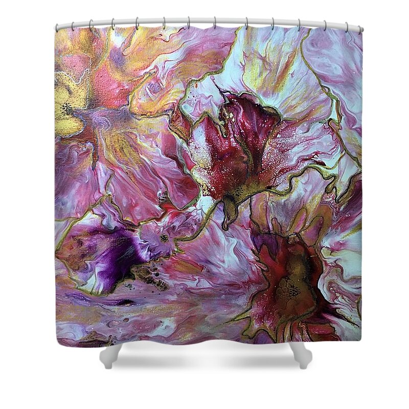 Flowers Shower Curtain featuring the painting Fiori 4 by Soraya Silvestri