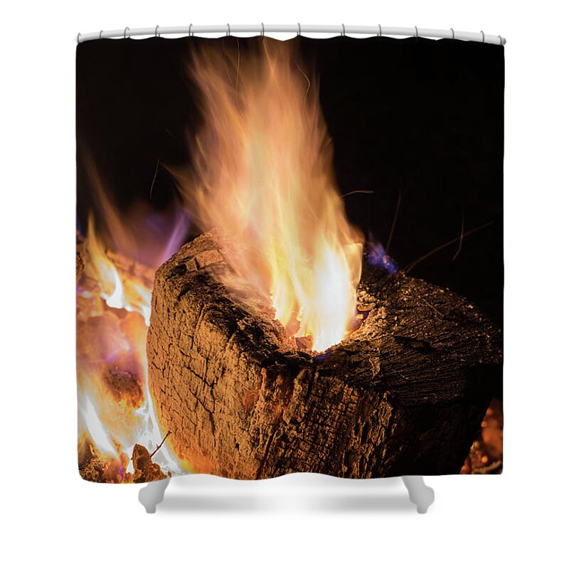 Fire Shower Curtain featuring the photograph Fire and flames 11 by Adriana Mueller
