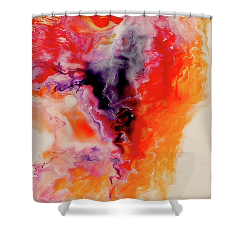 Fire Shower Curtain featuring the painting Fire and Ice by Deborah Boyd
