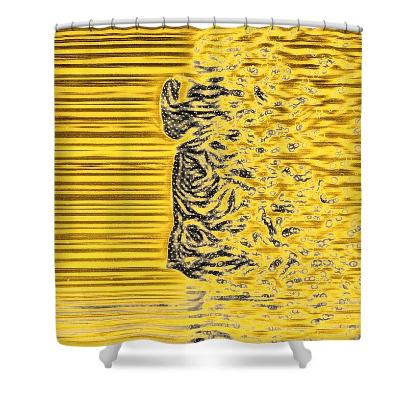 Abstract Shower Curtain featuring the digital art FiRE by Auranatura Art