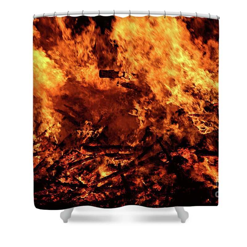 Fire Shower Curtain featuring the photograph Fire Bonfire by Vivian Krug Cotton
