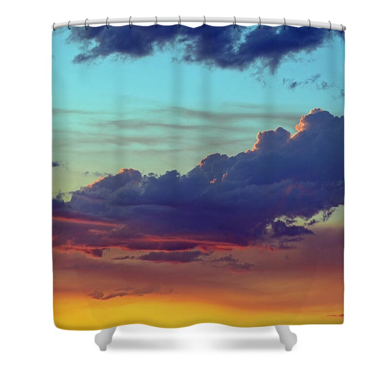  Shower Curtain featuring the digital art Fire Clouds by Fred Loring