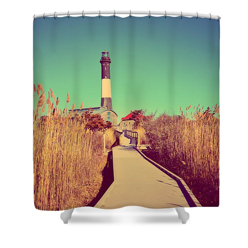 Fire Island Shower Curtain featuring the photograph Fire Island Lighthouse by Stacie Siemsen