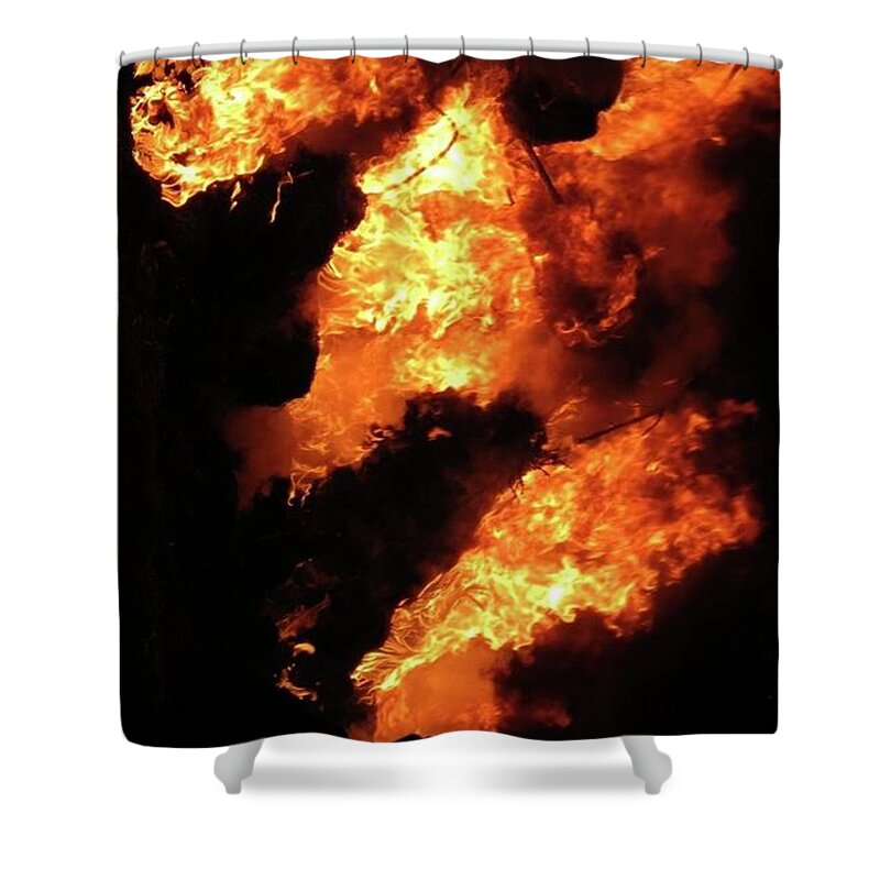 Abstract Shower Curtain featuring the photograph Fire Morph by Azthet Photography