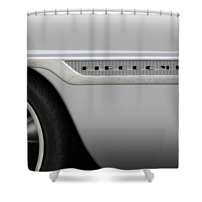 Car Details Shower Curtain featuring the photograph Firedome Detail by Mike McGlothlen
