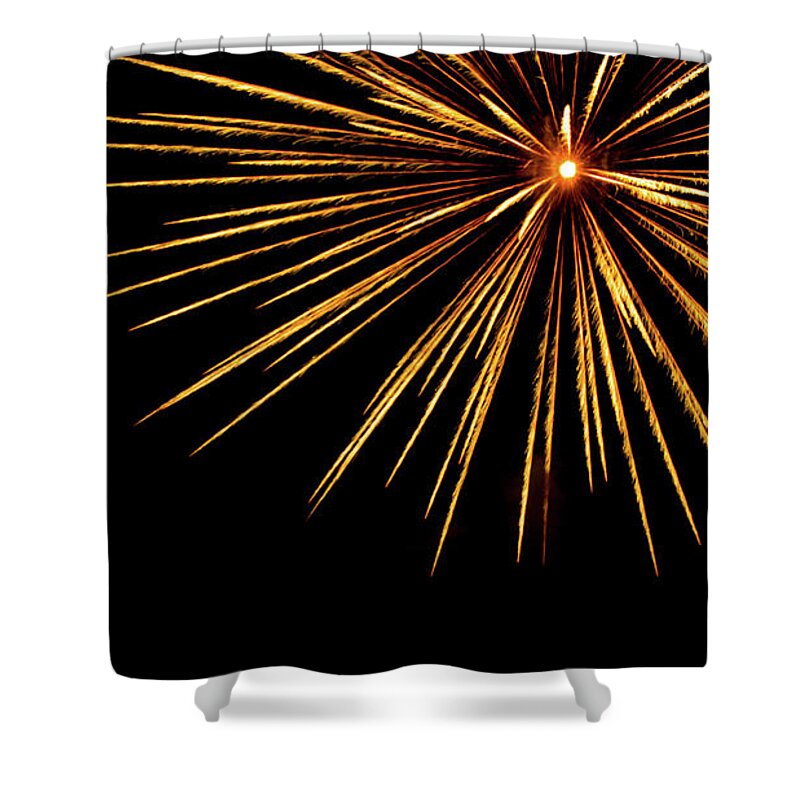 Fireworks Romeoville Shower Curtain featuring the photograph Fireworks in Romeoville, Illinois by David Morehead