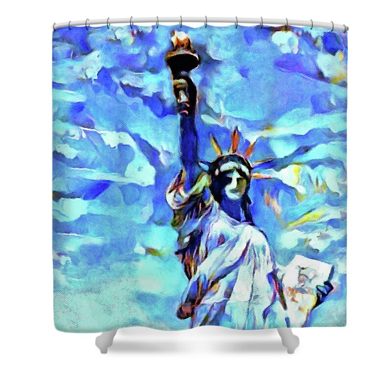 First Lady Of The United States Shower Curtain featuring the digital art First Lady of the United States by Susan Maxwell Schmidt