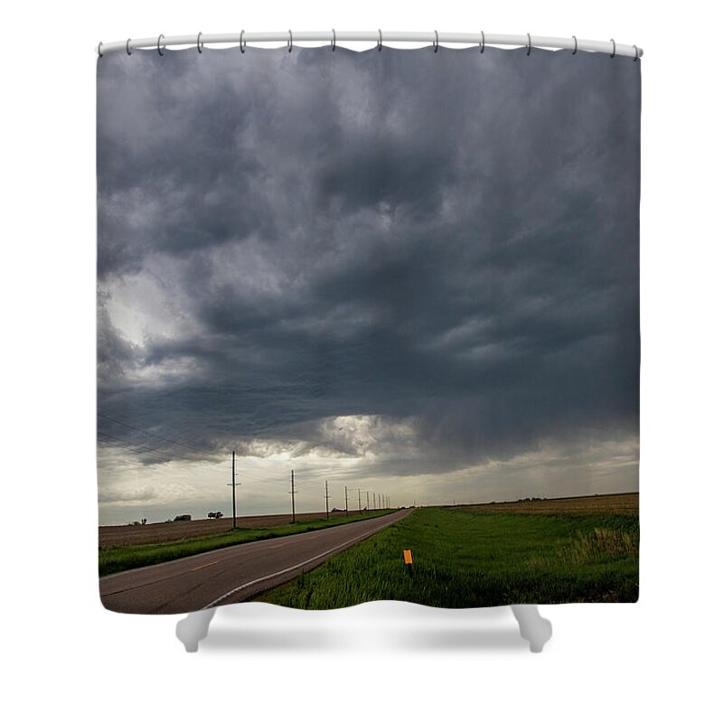 Nebraskasc Shower Curtain featuring the photograph First Severe Cell of the Day 007 by Dale Kaminski