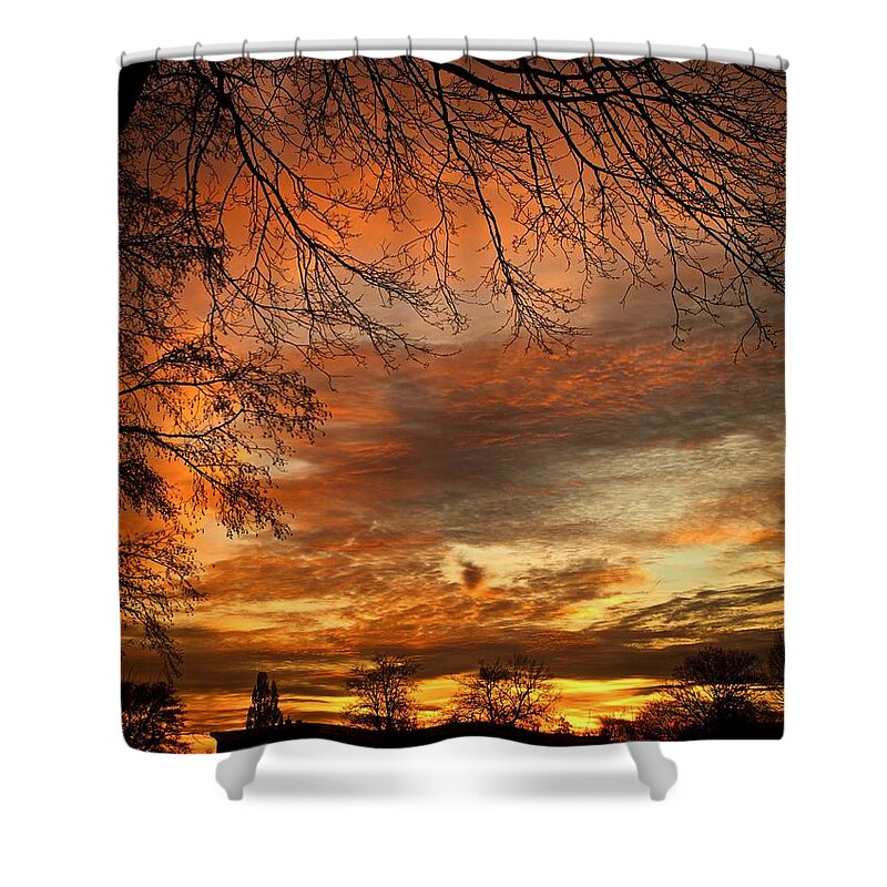 Sunset Shower Curtain featuring the photograph First Sunset 2022 by Richard Cummings