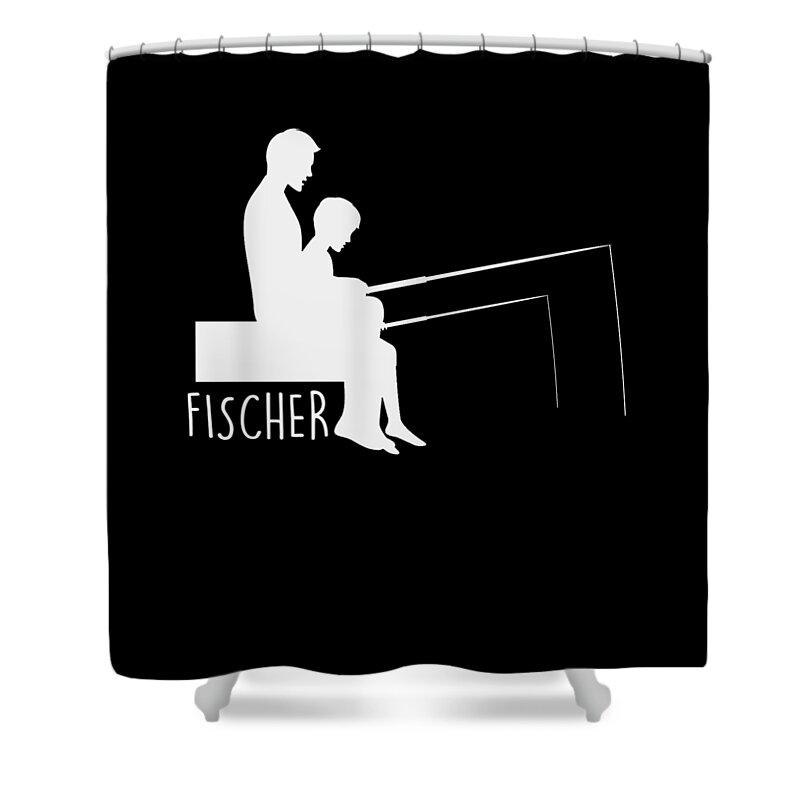 Fischer Father And Son Fishing Fish Gift Shower Curtain by Thomas