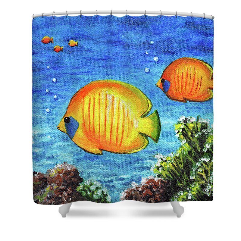 Fish Shower Curtain featuring the painting Fish by Lucie Dumas