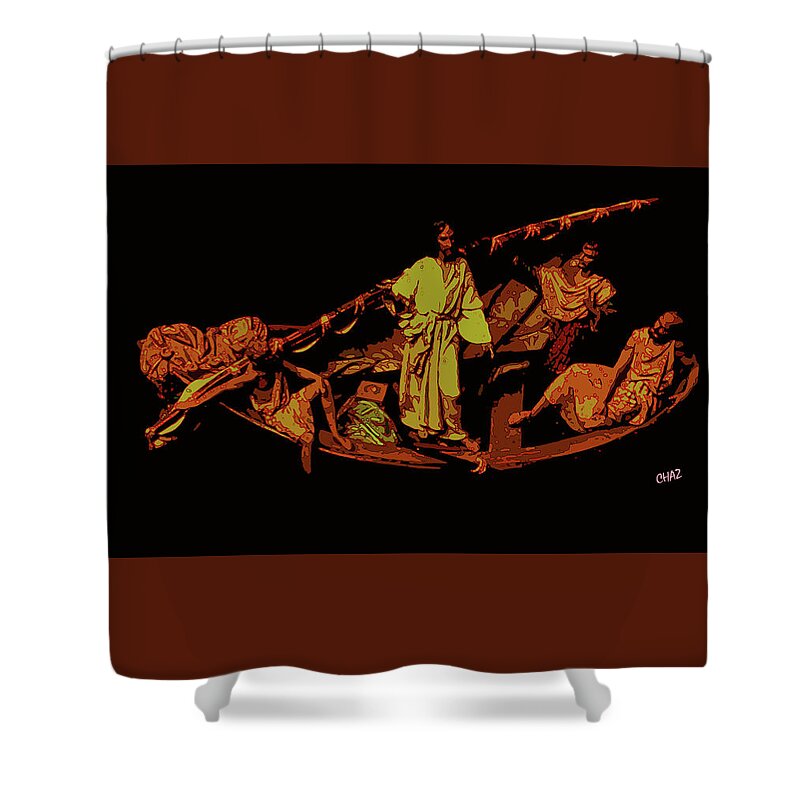 Bible Shower Curtain featuring the painting Fishermen by CHAZ Daugherty