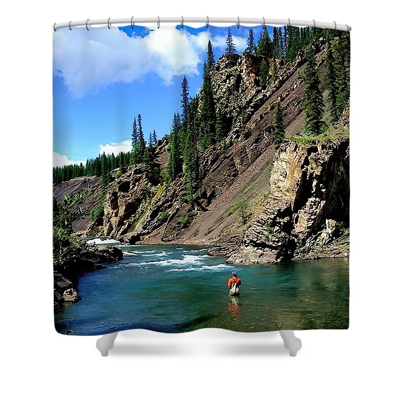 Water Shower Curtain featuring the photograph Fishing Wapiabi Creek by Phil And Karen Rispin