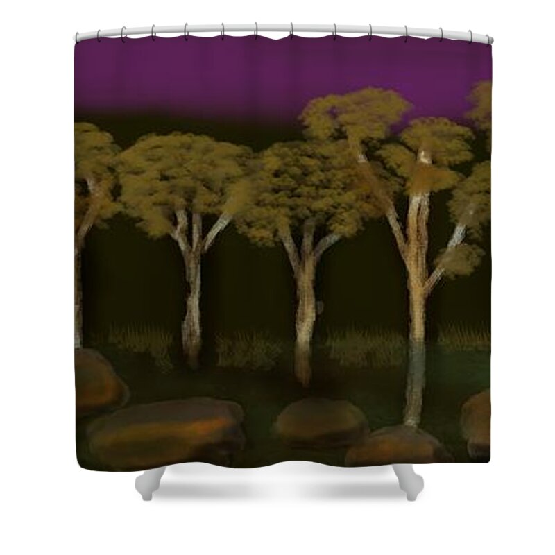 Christmas Shower Curtain featuring the digital art Five days to Christmas by Julie Grimshaw