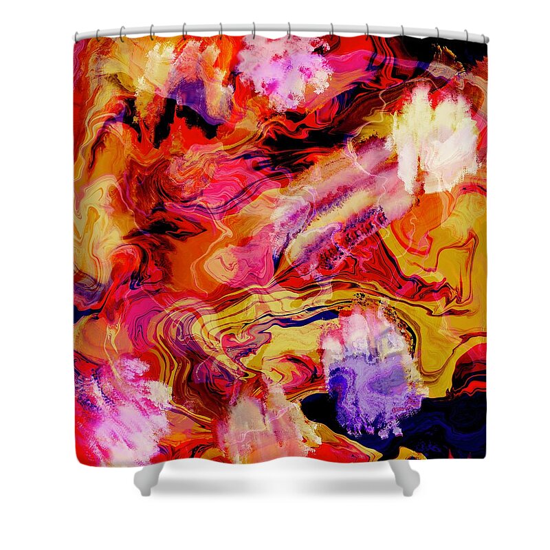 Abstract Shower Curtain featuring the digital art Fizz by Itsonlythemoon -