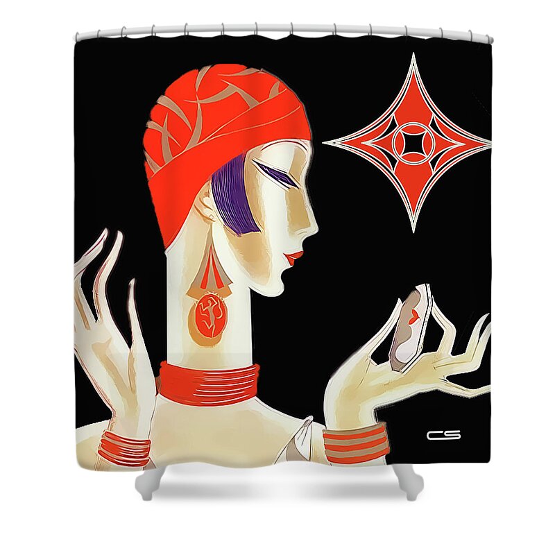 Staley Shower Curtain featuring the digital art Flapper Star by Chuck Staley