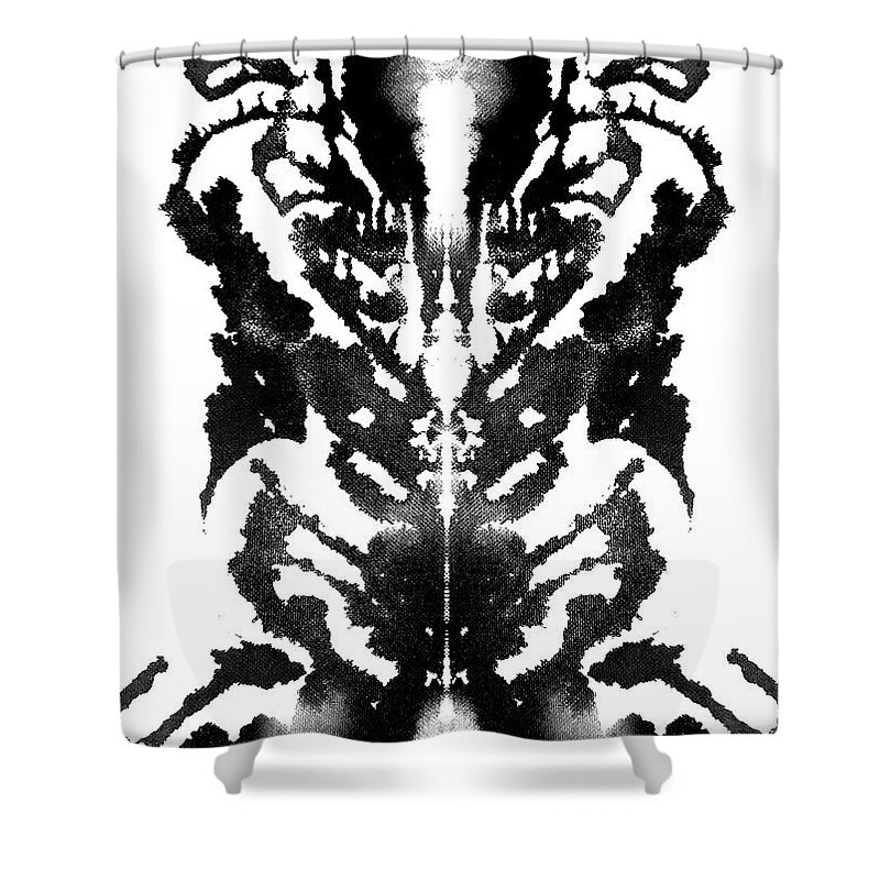 Abstract Shower Curtain featuring the painting Flavored Vivid- Hidden by Stephenie Zagorski