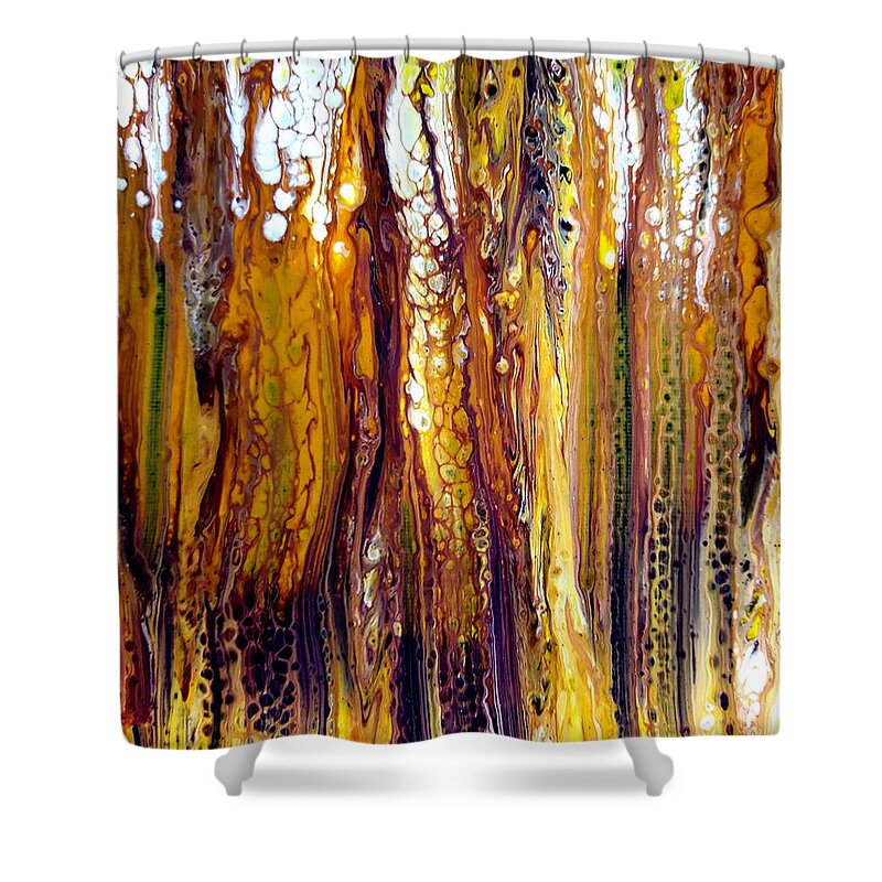  Shower Curtain featuring the painting Fleeting Forests by Rein Nomm
