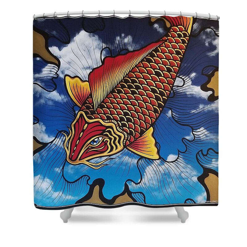  Shower Curtain featuring the painting Flight of Fancy by Bryon Stewart