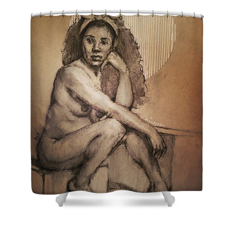  Shower Curtain featuring the painting Flora by Jeff Dickson