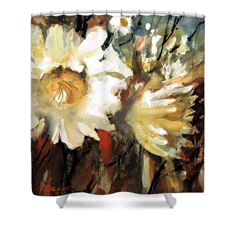 F;pral Shower Curtain featuring the painting Floral Fantasy by Charles Rowland