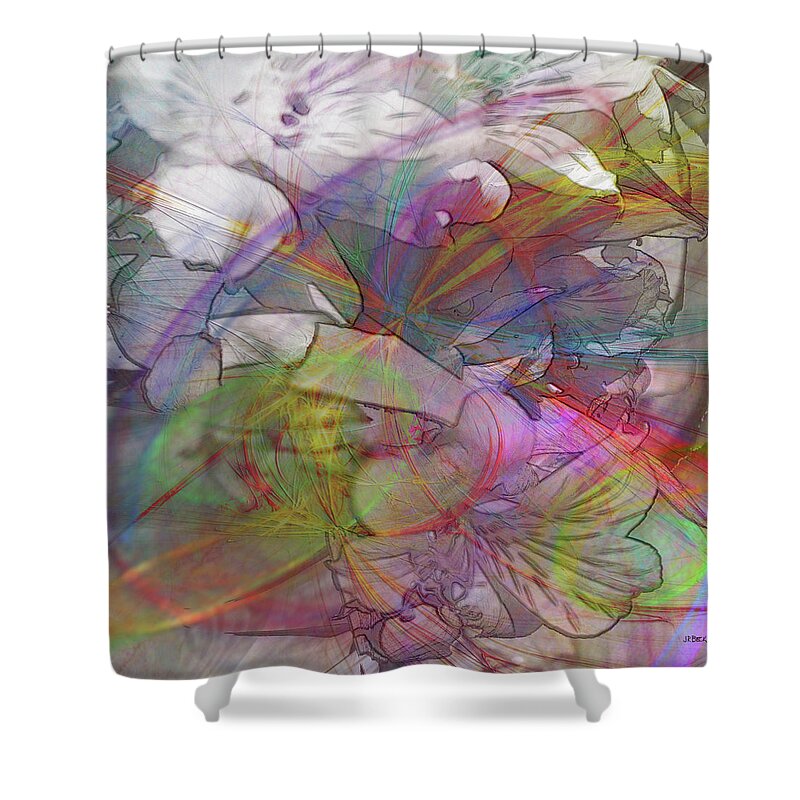 Floral Shower Curtain featuring the digital art Floral Fantasy - Square Version by Studio B Prints