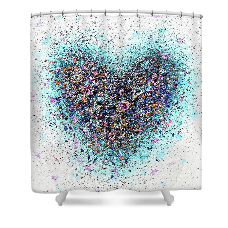 Heart Shower Curtain featuring the painting Floral Love by Amanda Dagg