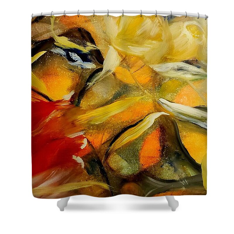 Floral Shower Curtain featuring the painting Floral Spring Abstract by Lisa Kaiser