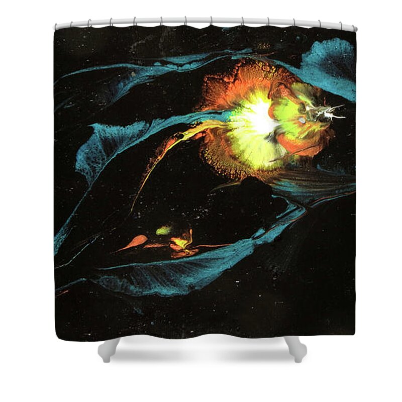Abstract Shower Curtain featuring the painting Floral Wisp Triptych2 by Zan Savage
