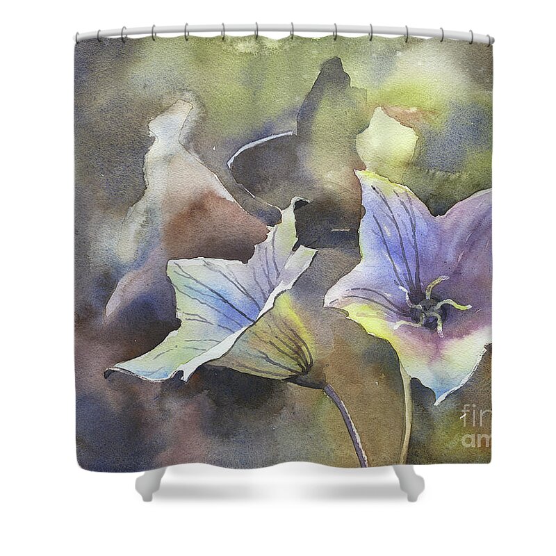 Art For House Shower Curtain featuring the painting Florals- Balloon Flowers by Ryan Fox
