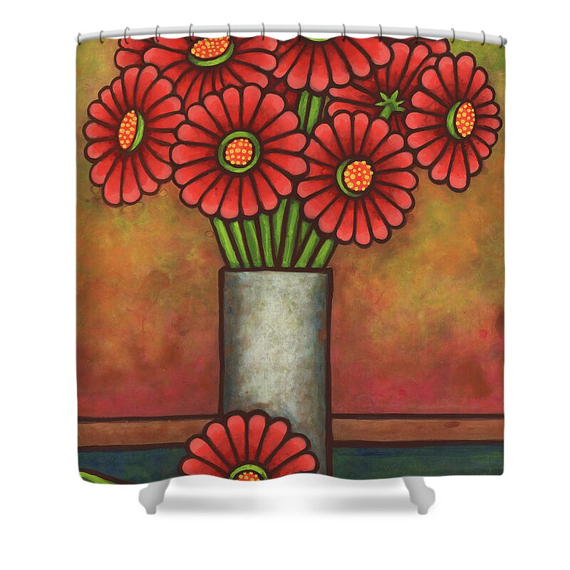 Vase Of Flowers Shower Curtain featuring the painting Floravased 22 by Amy E Fraser