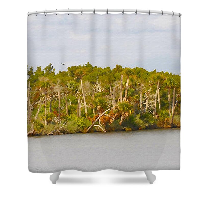 Florida's Nature Coast Shower Curtain featuring the painting Florida's Nature Coast by David Lee Thompson
